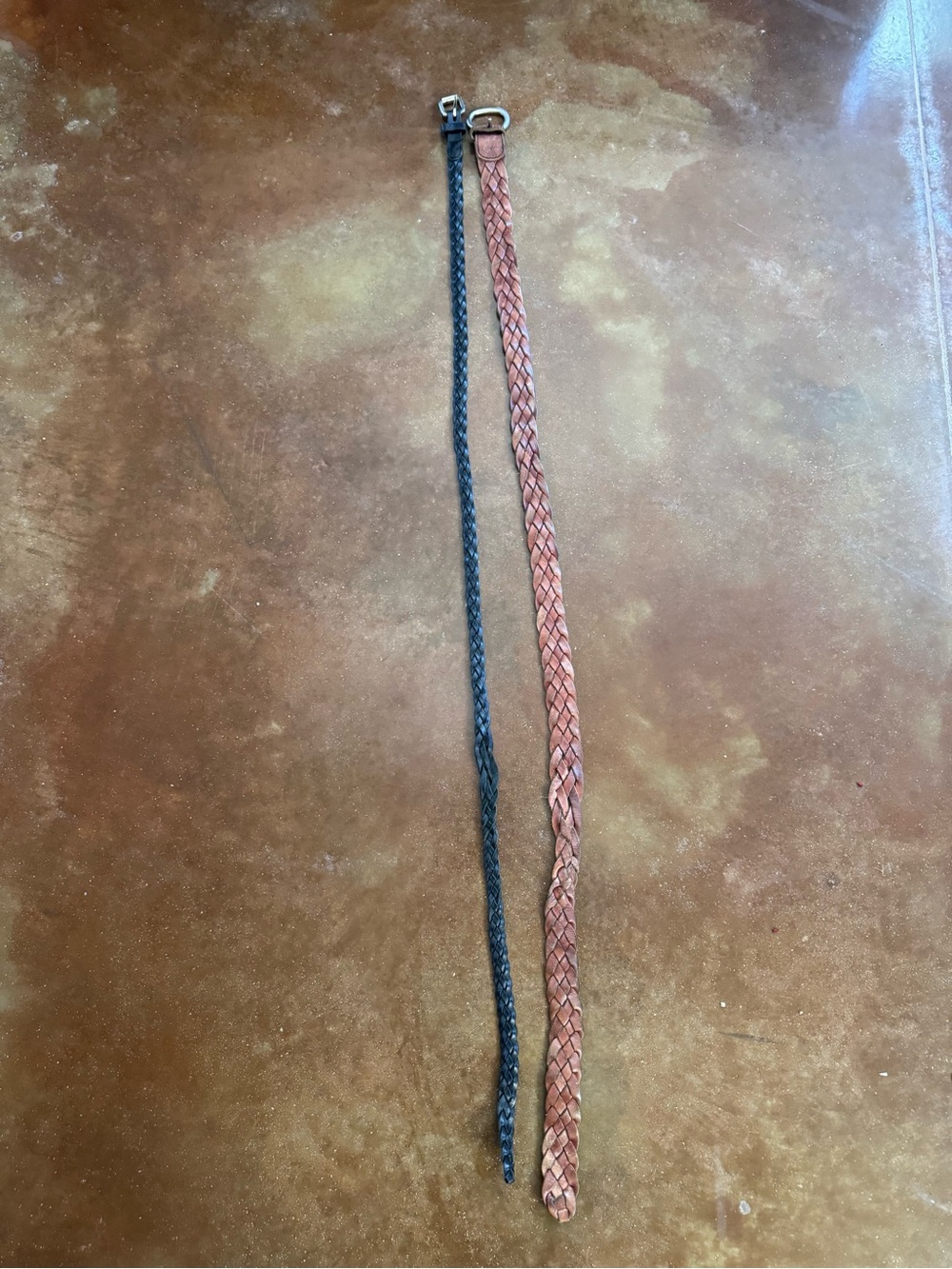 Braided Leather Belts - Black & Brown